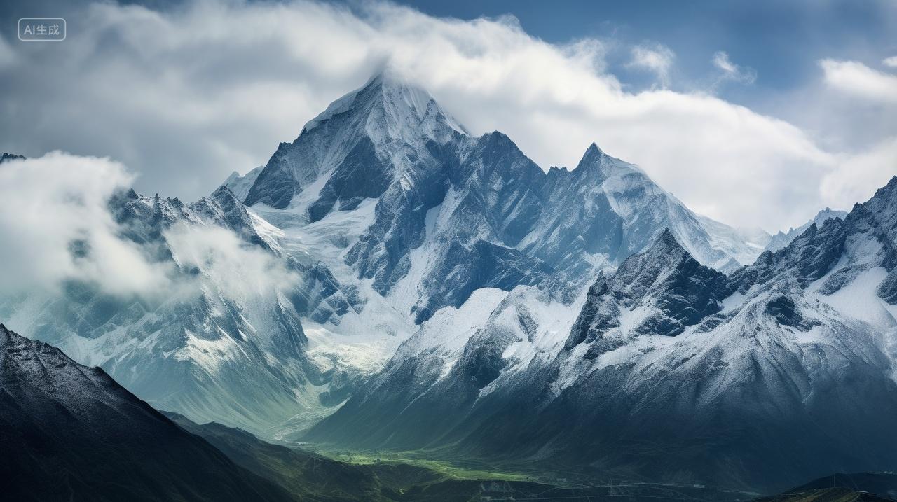 中国西藏珠穆朗玛峰雪山全景风景旅游壁纸