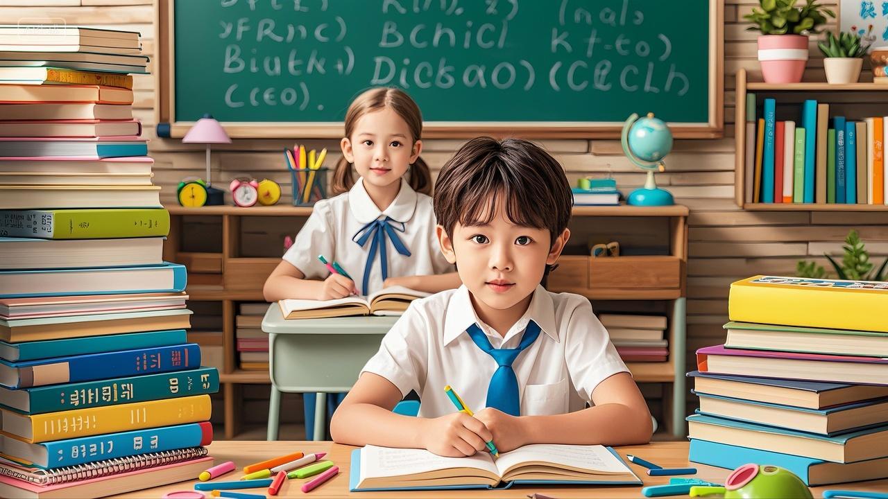 课堂上正在认真听课的小学生教育文化