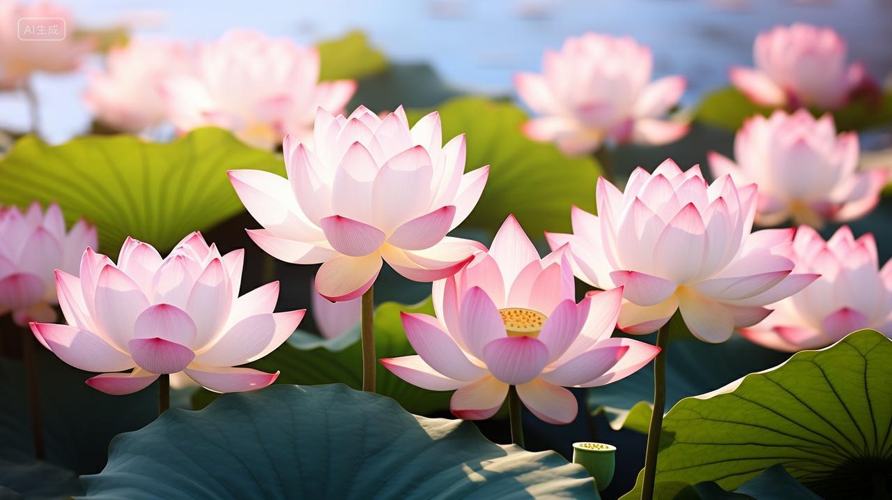 夏季盛开的荷花花朵花卉风景壁纸小暑大暑