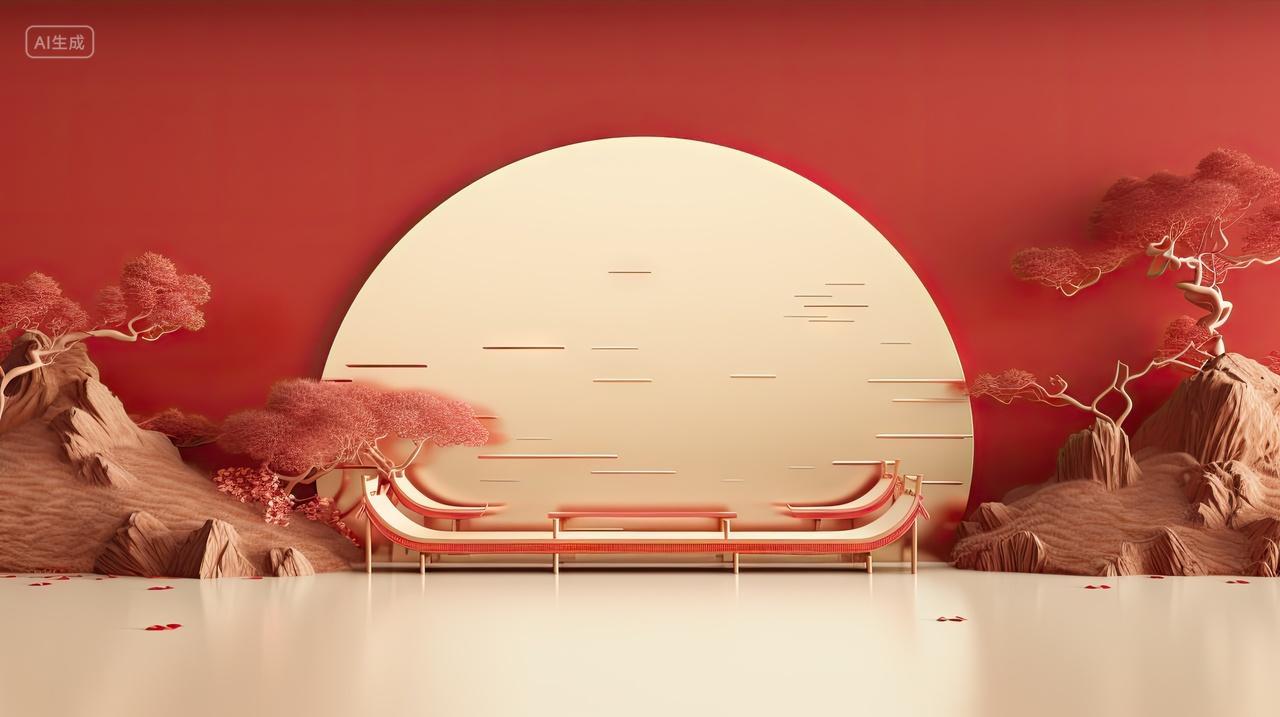 简约中国风电商产品展示展台