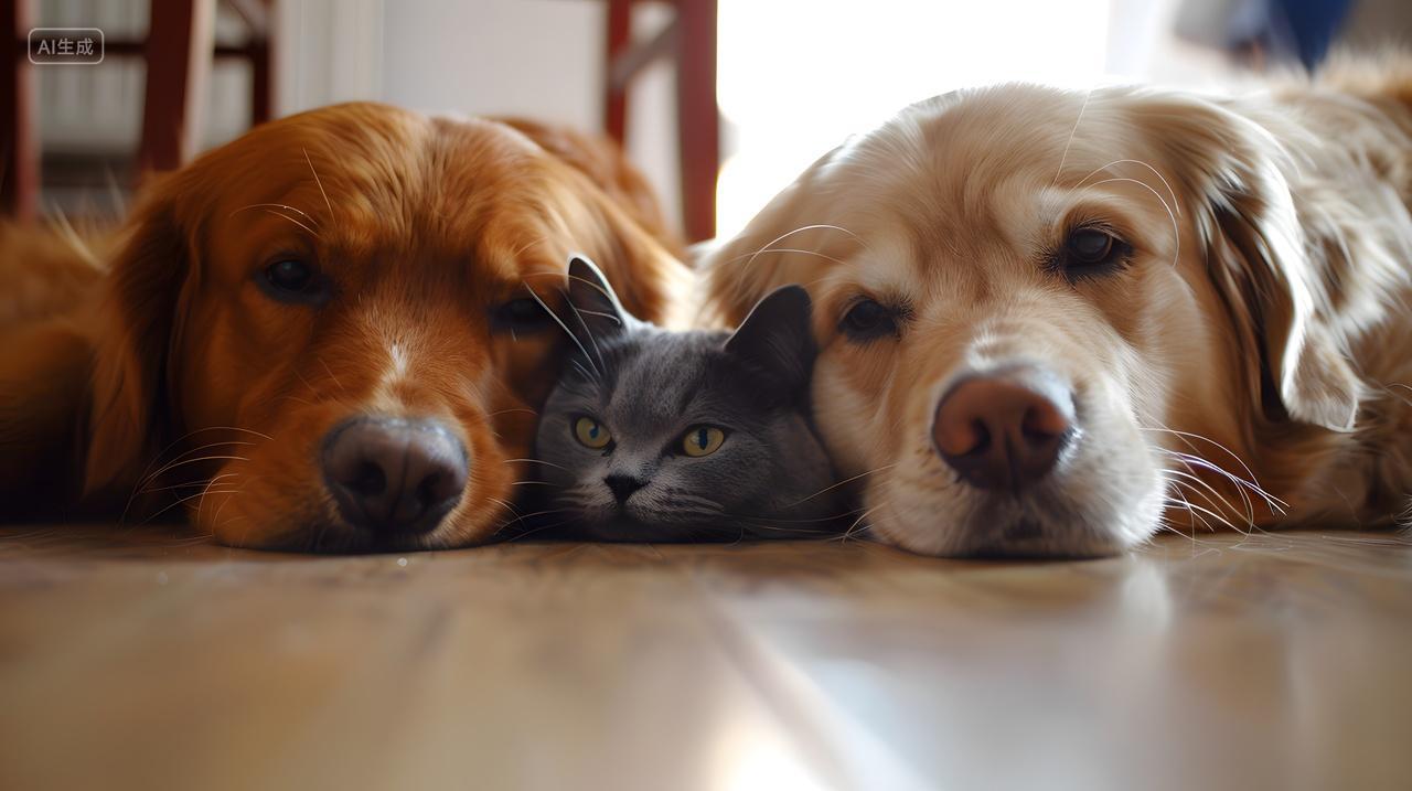 两只宠物狗狗的午休时光