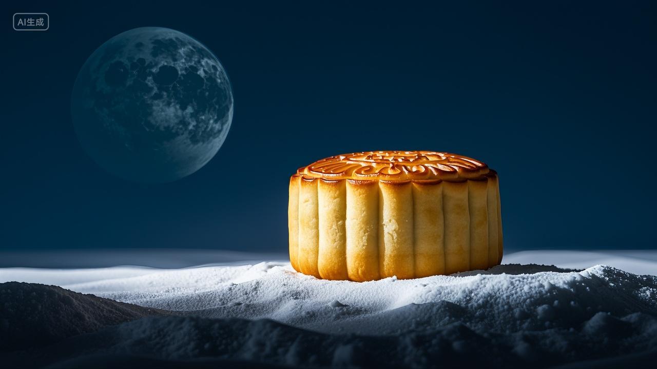中秋节月饼中秋月饼月色下的月饼月亮团圆