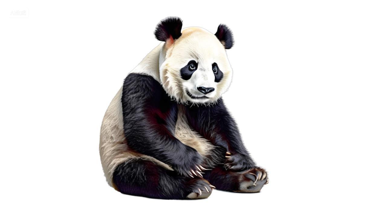 国家保护动物国宝大熊猫高清白底图