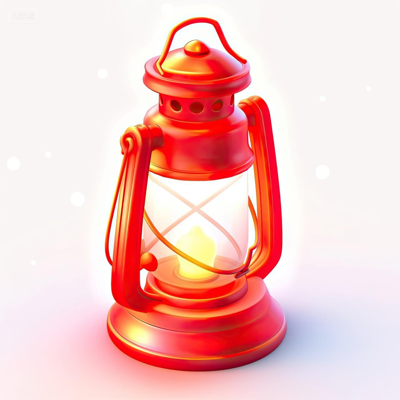 3D图标探照灯煤油灯