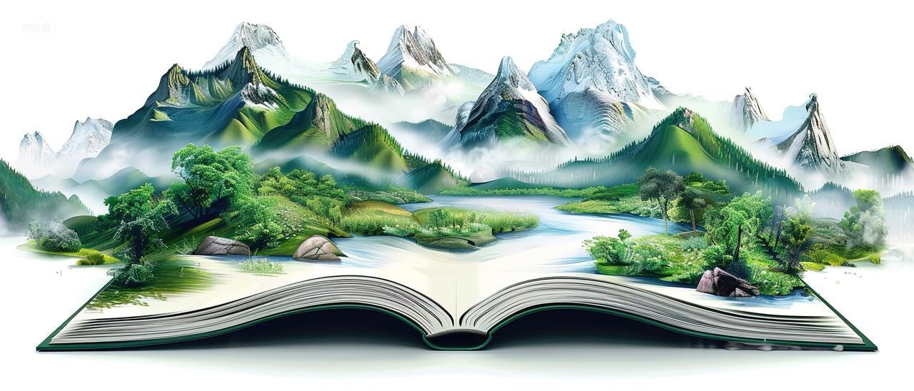 高级简约书画山水背景