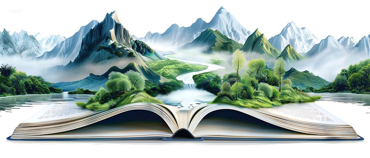 高级简约书画山水背景