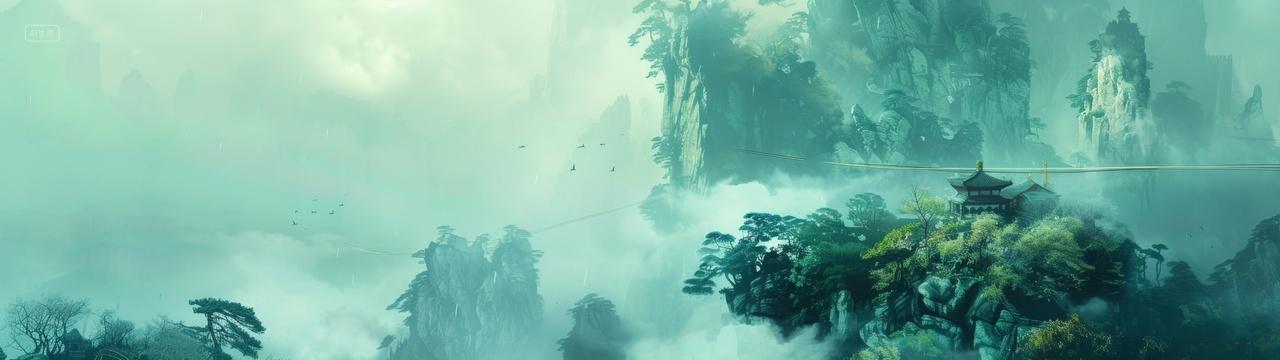 梦幻唯美中国风山水意境插图