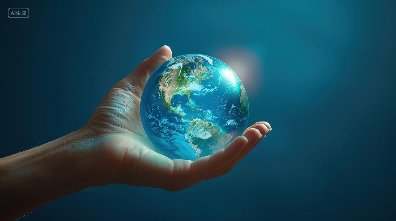 创意抽象地球企业文化背景