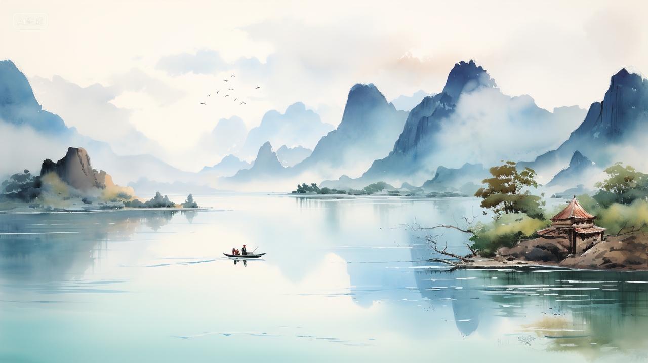 国风意境水墨画