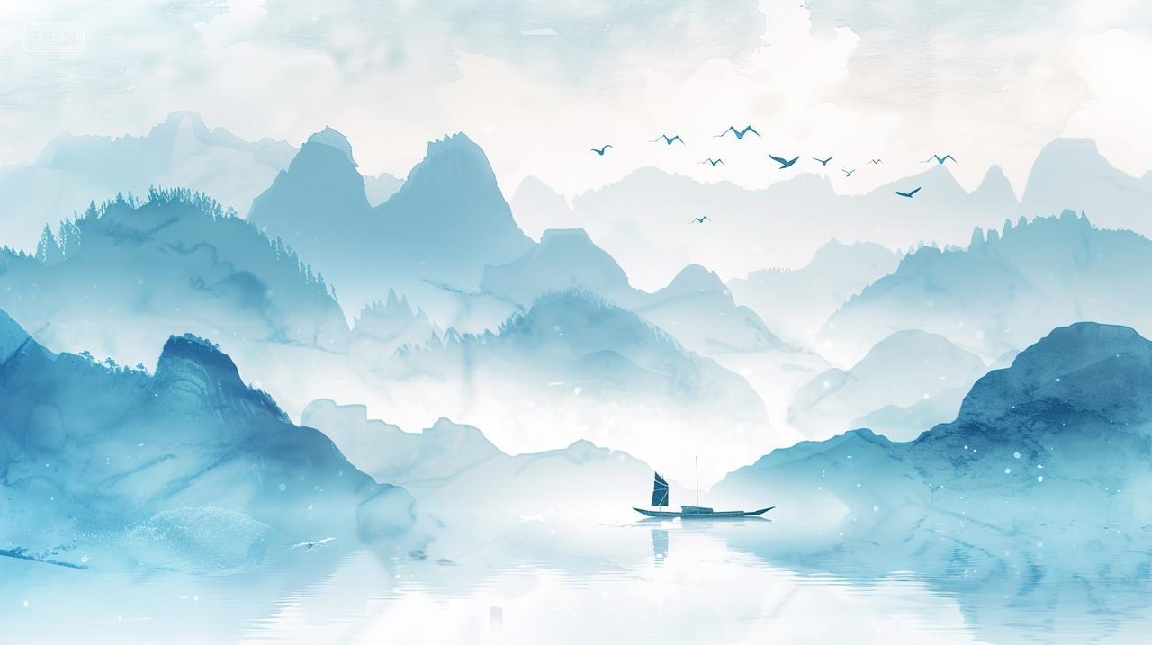 高级简约山水画