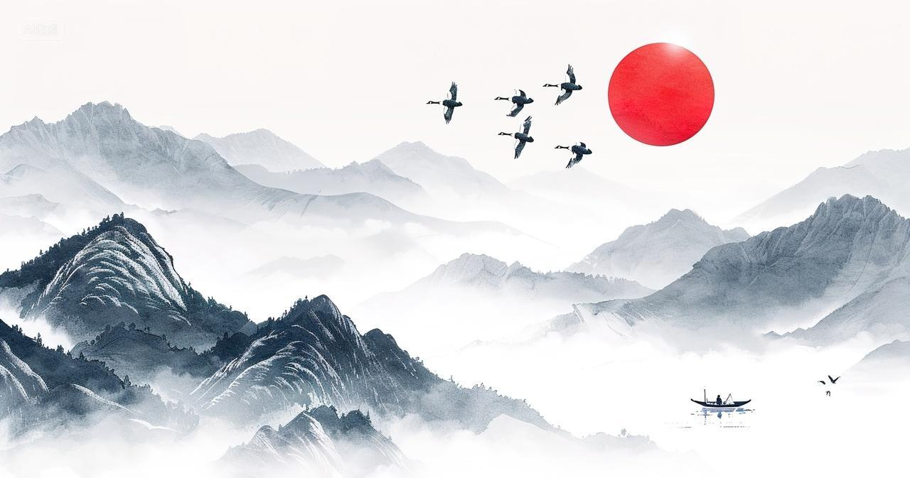 高级简约水墨画