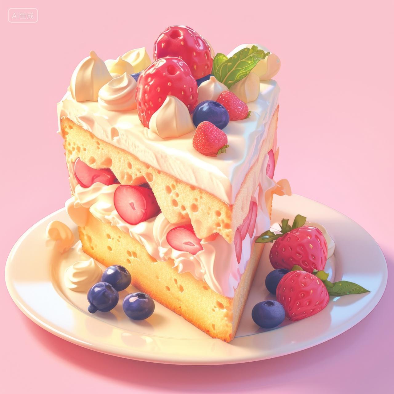 美味可口的生日蛋糕卡通插图