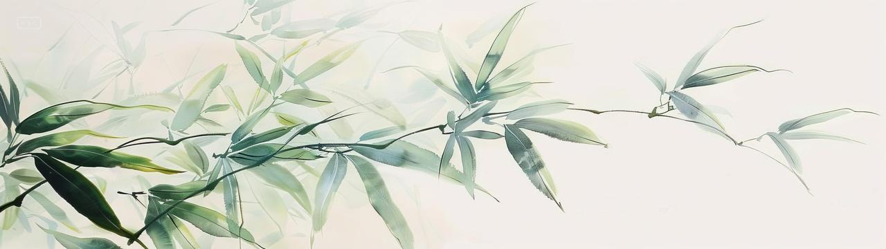 水墨水彩中国风竹子插画