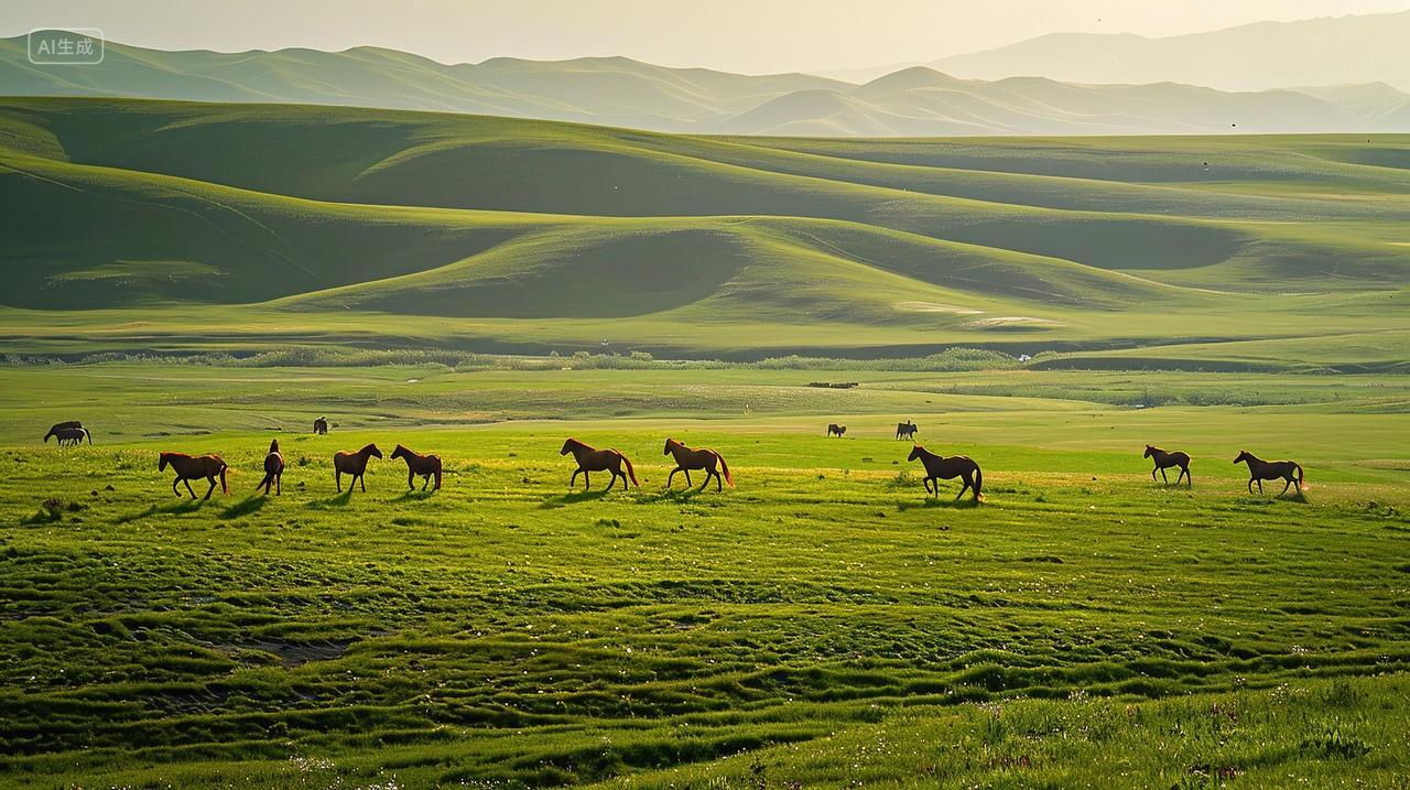 草原风景牛羊马