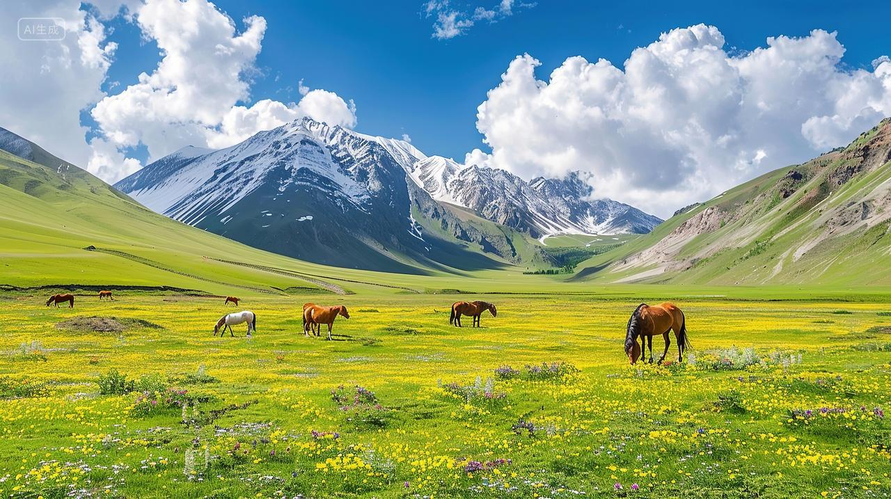 草原风景牛羊马