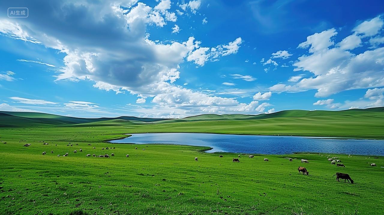 草原风景牛羊马