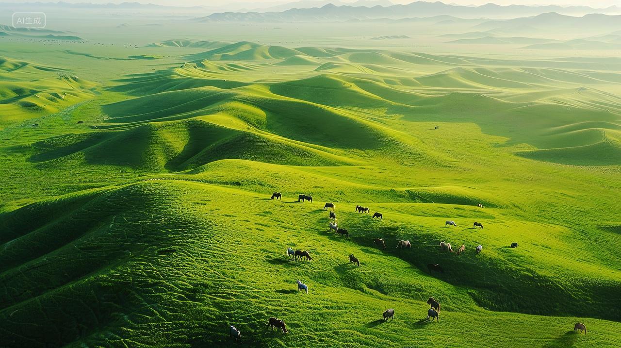草原风景牛羊马
