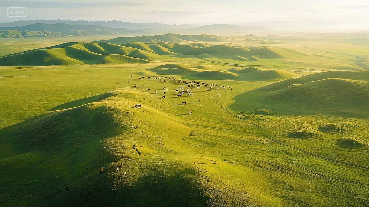 草原风景牛羊马