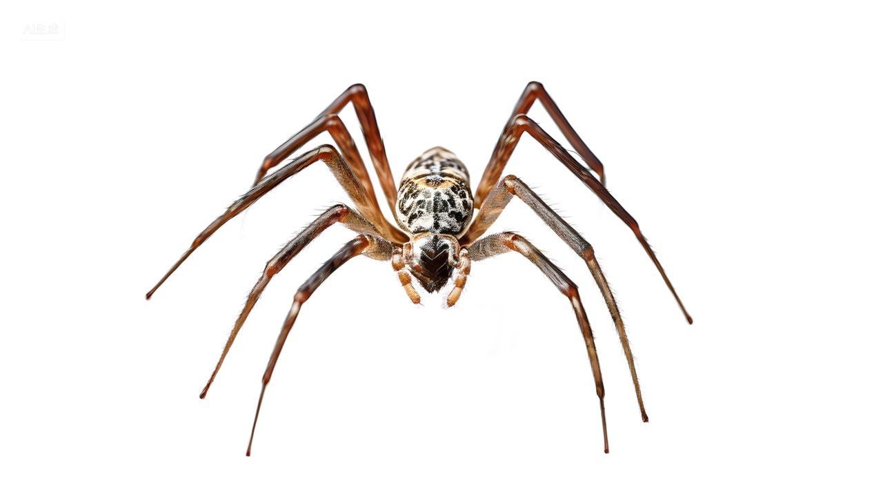 蜘蛛精昆虫虫子蜘蛛网白色纯色背景素材图片