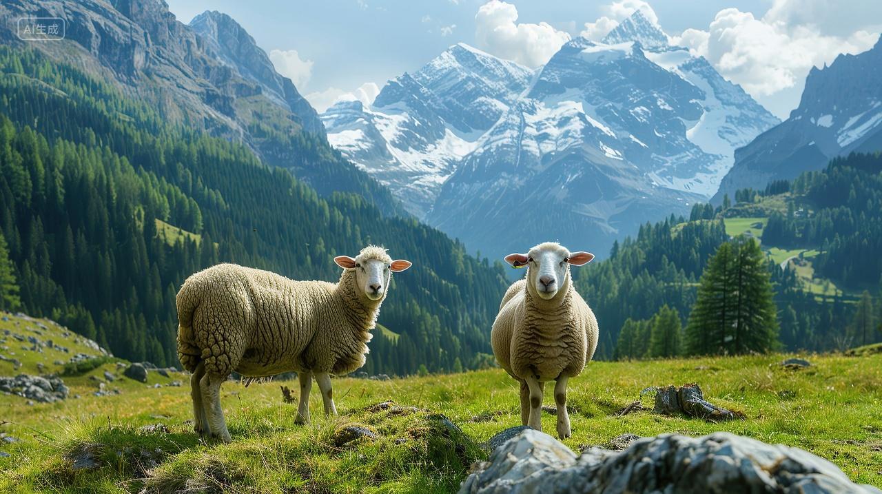 草原风景牛羊马