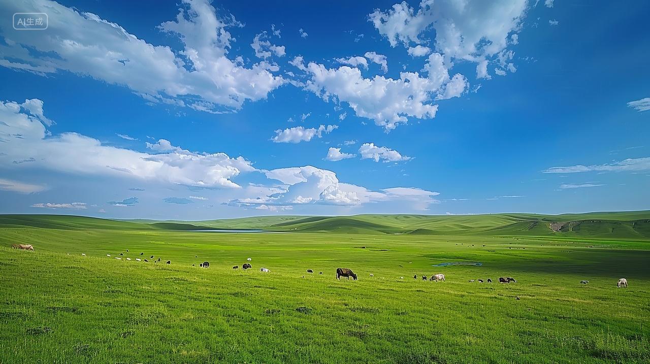 草原风景牛羊马