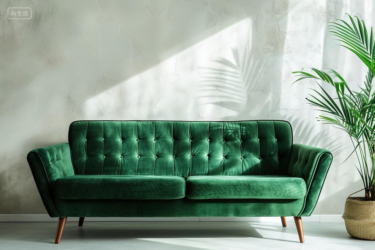 高级简约绿色沙发