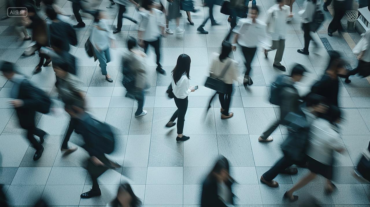 城市人来人往快节奏的街道