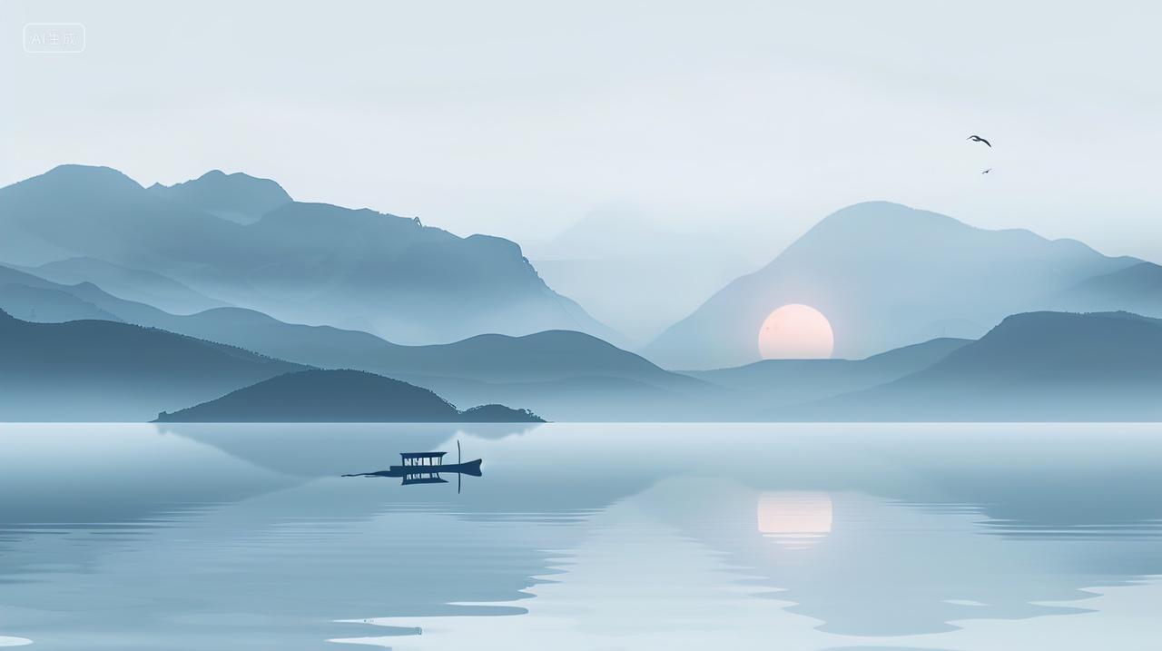 高级简约意境山水画