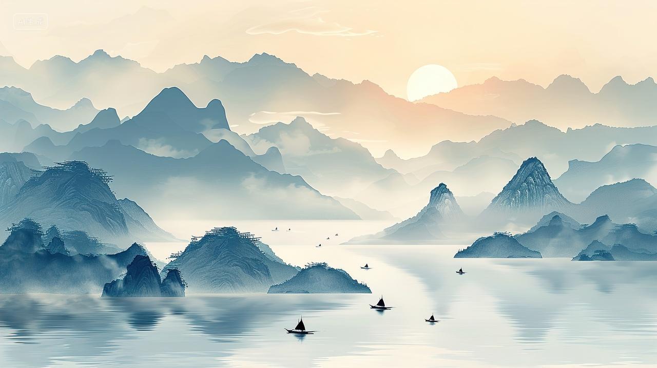 高级简约水墨画背景