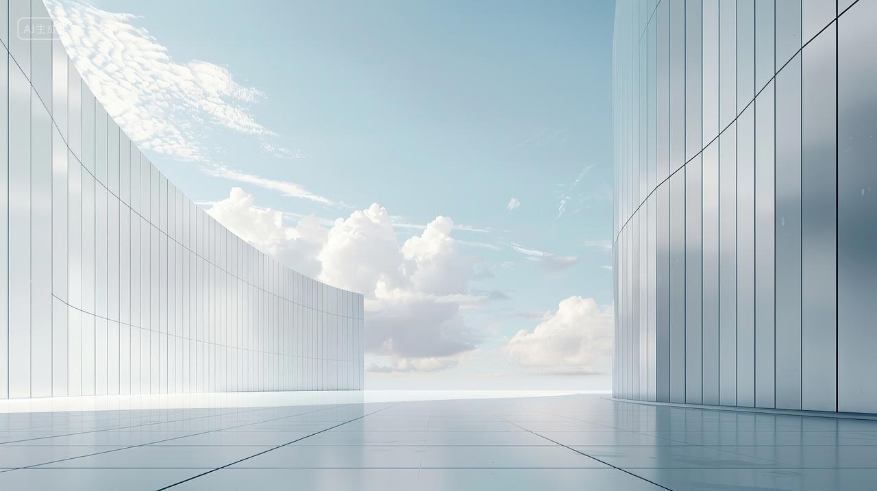 展台背景现代城市建筑空间艺术展台