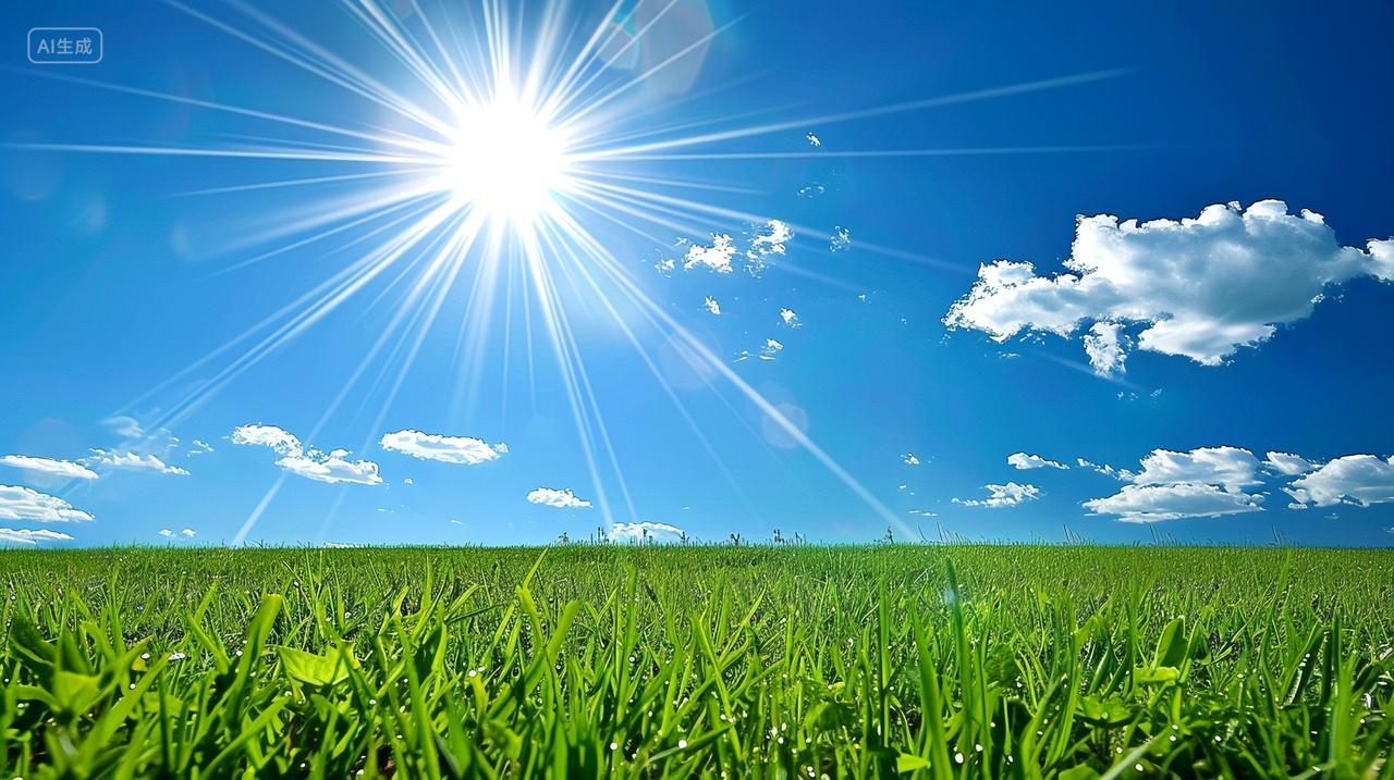 夏日阳光蓝天草地