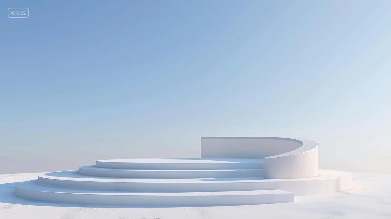 展台背景现代城市建筑空间艺术展台