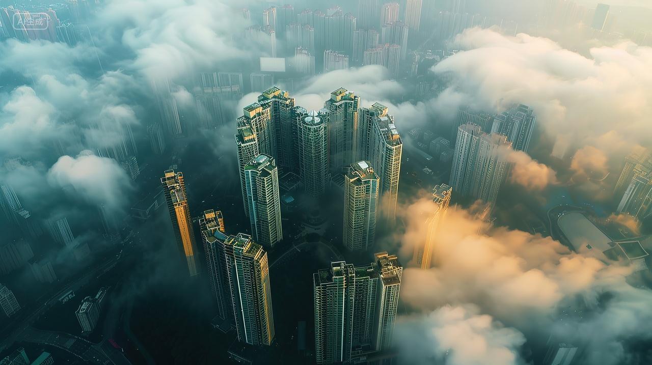 城市建筑鸟瞰背景