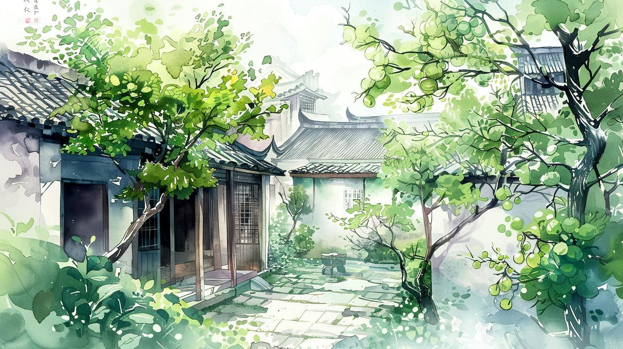 二十四节气芒种院坝青梅水果梅子