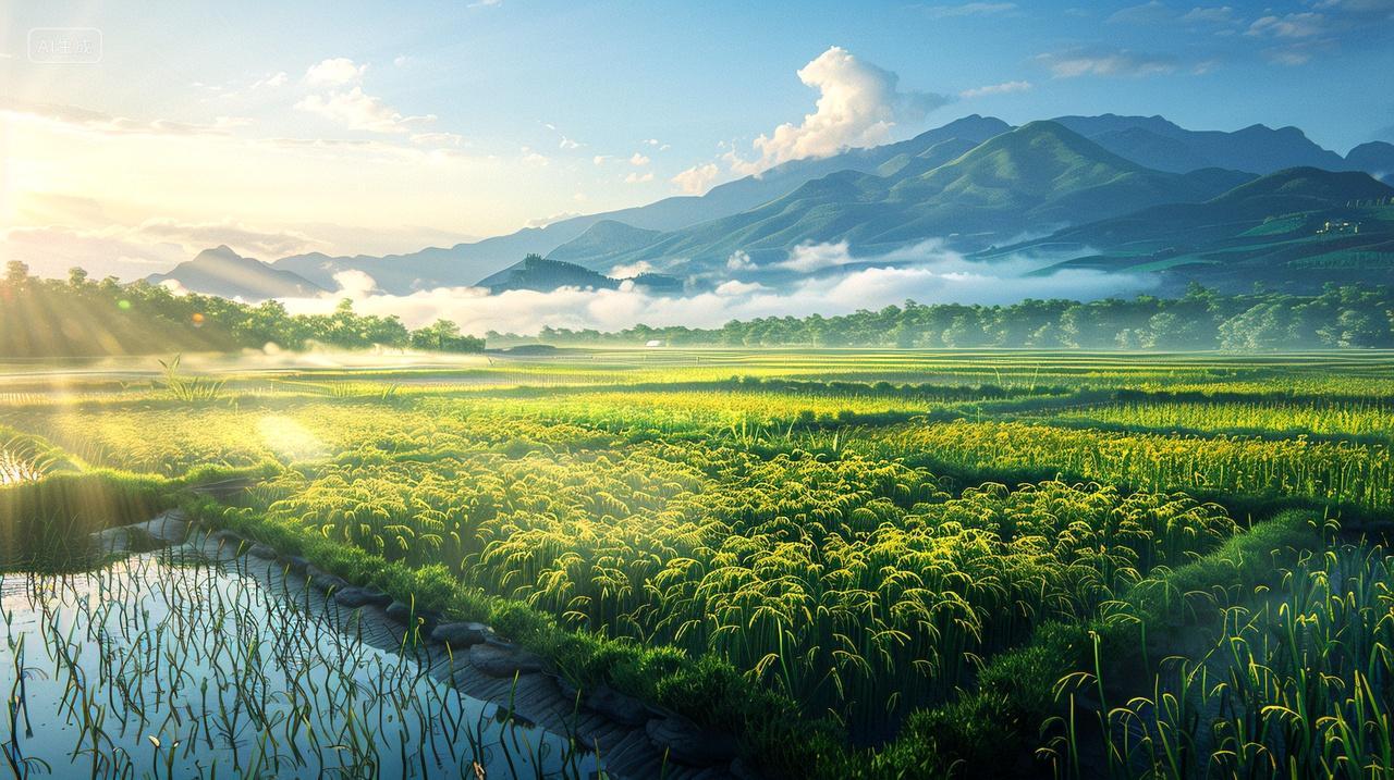 二十四节气芒种背景图芒种节芒种梯田