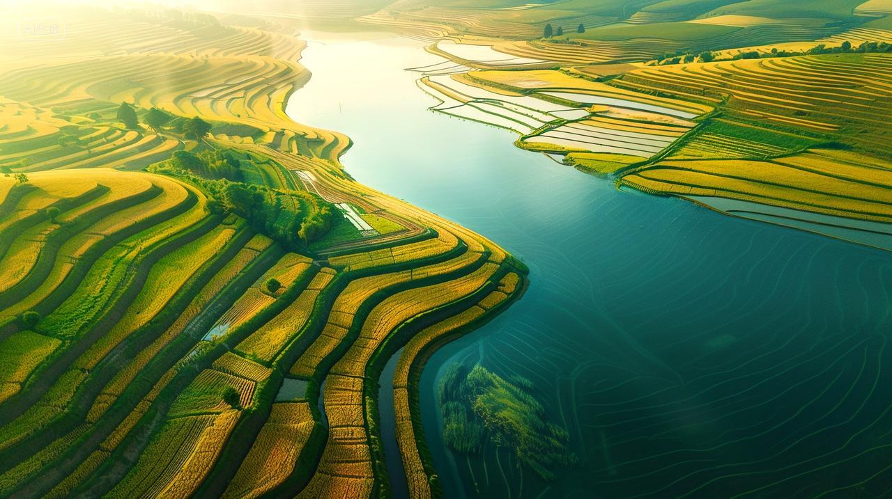 二十四节气背景图节梯田