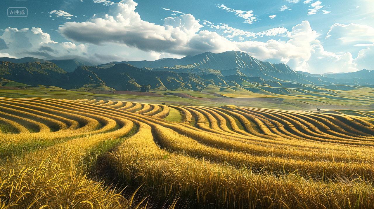 二十四节气芒种背景图芒种节芒种梯田