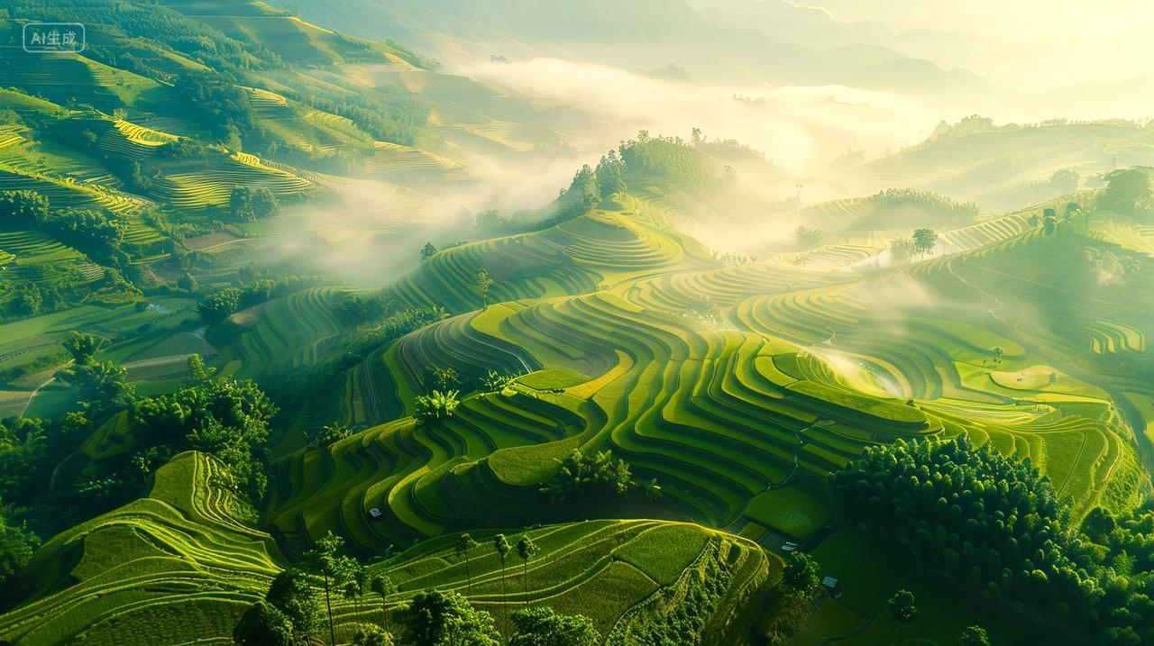 二十四节气小满24节气二十四节气背景图节梯田