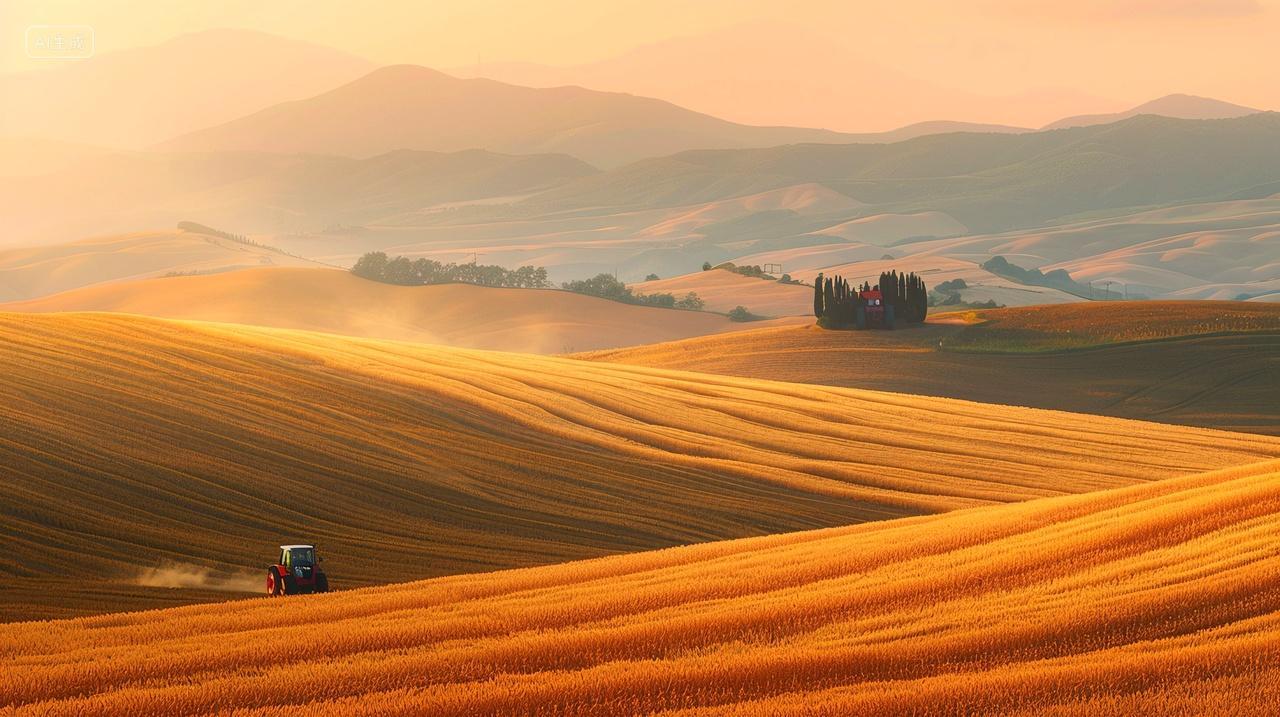 二十四节气芒种背景图芒种节芒种梯田