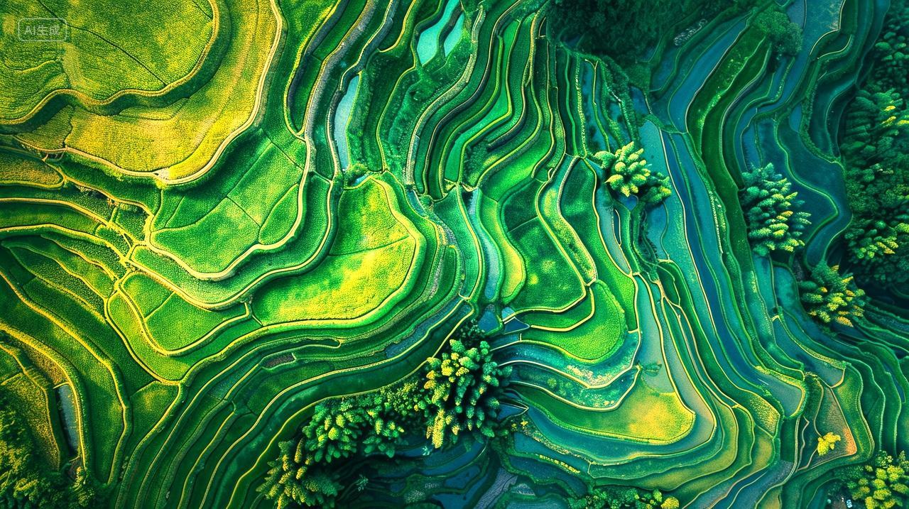 二十四节气小满24节气二十四节气背景图节梯田