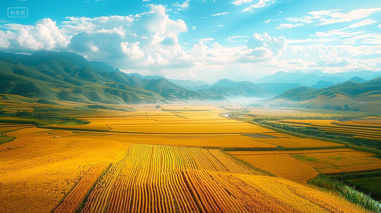 二十四节气芒种背景图芒种节芒种梯田