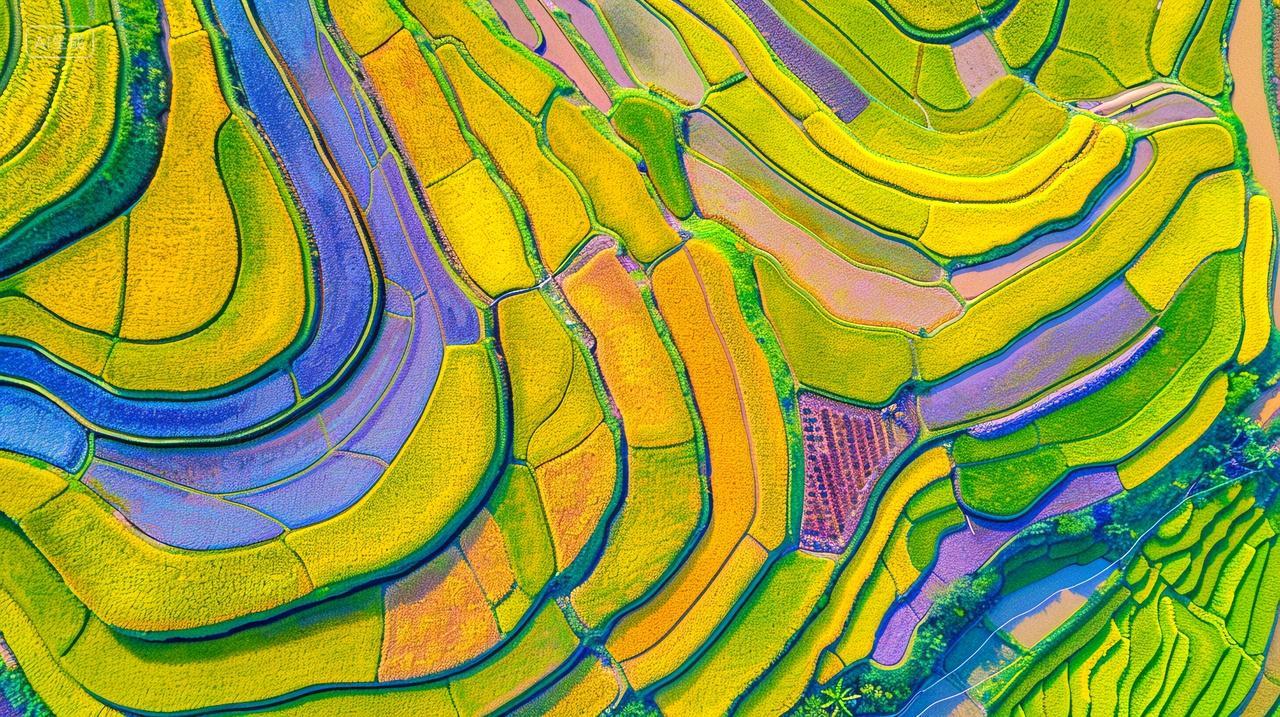 二十四节气芒种背景图芒种节芒种梯田