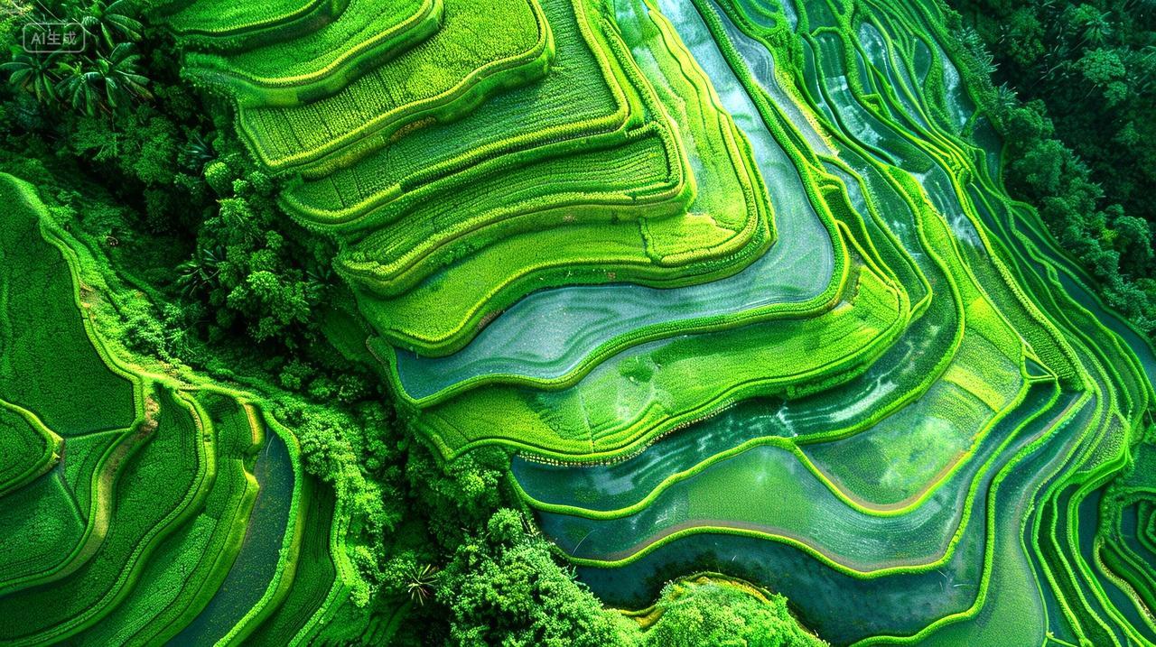 二十四节气小满24节气二十四节气背景图节梯田