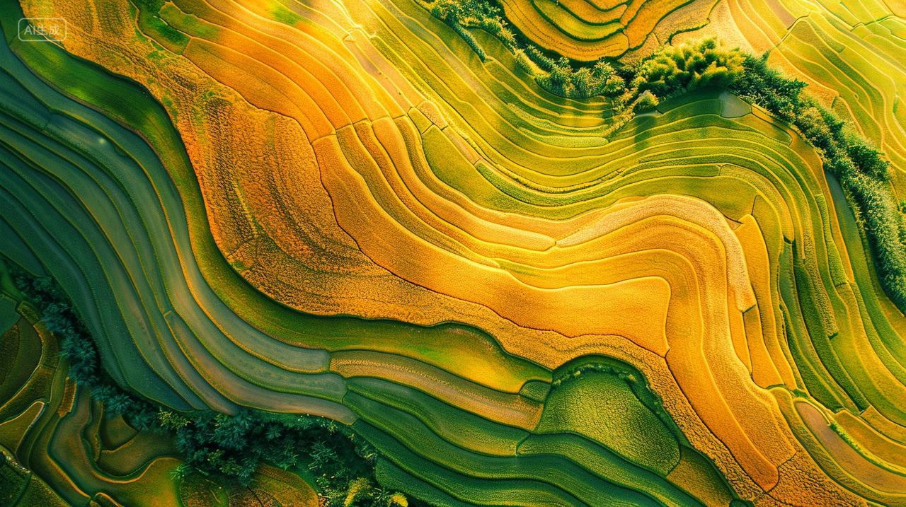 二十四节气芒种背景图芒种节芒种梯田