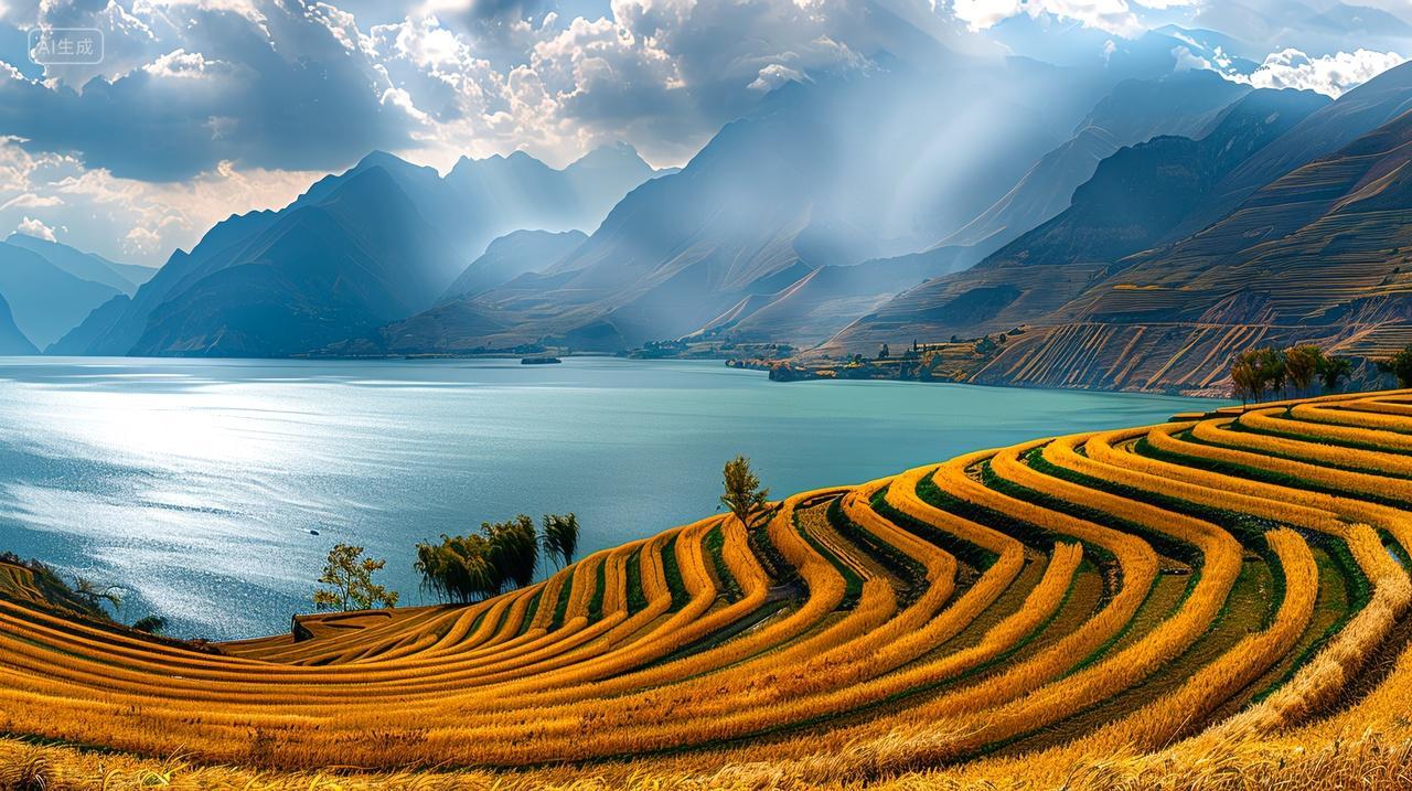 二十四节气芒种背景图芒种节芒种梯田