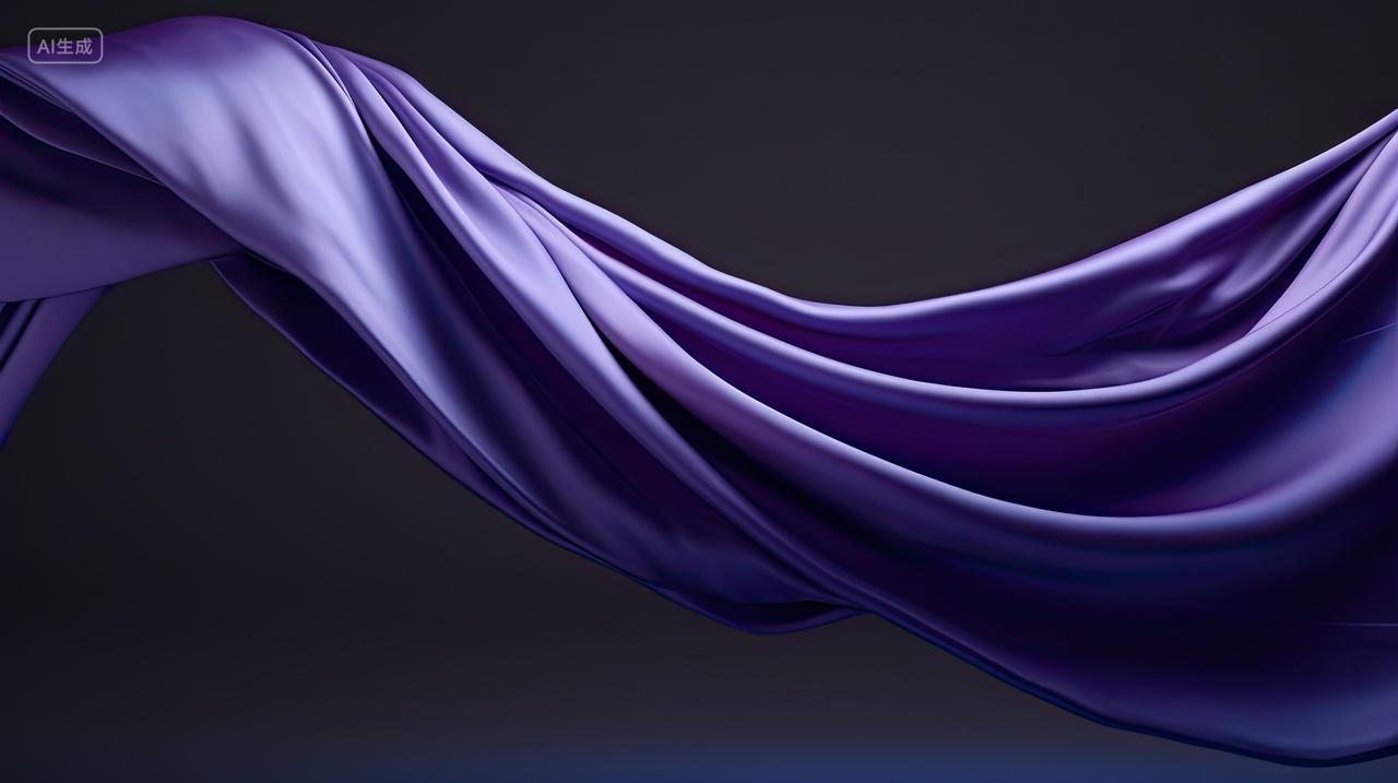 蓝色丝绸飘带背景