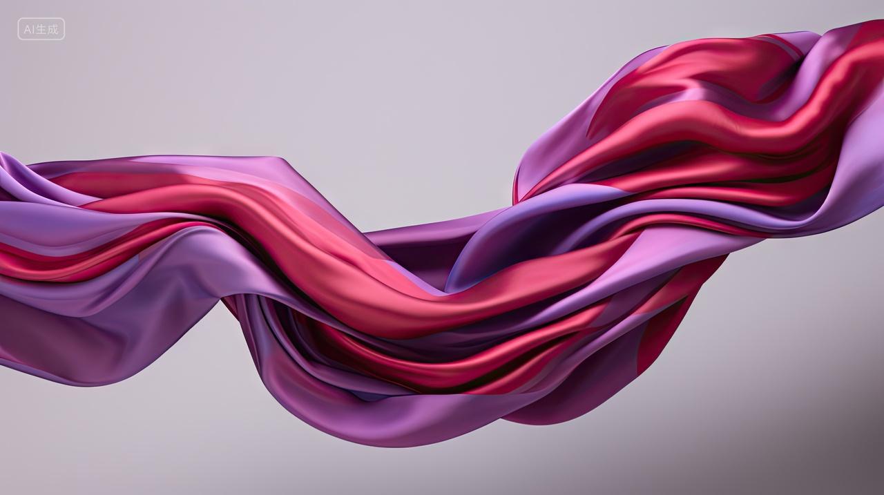 红紫色丝绸飘带背景