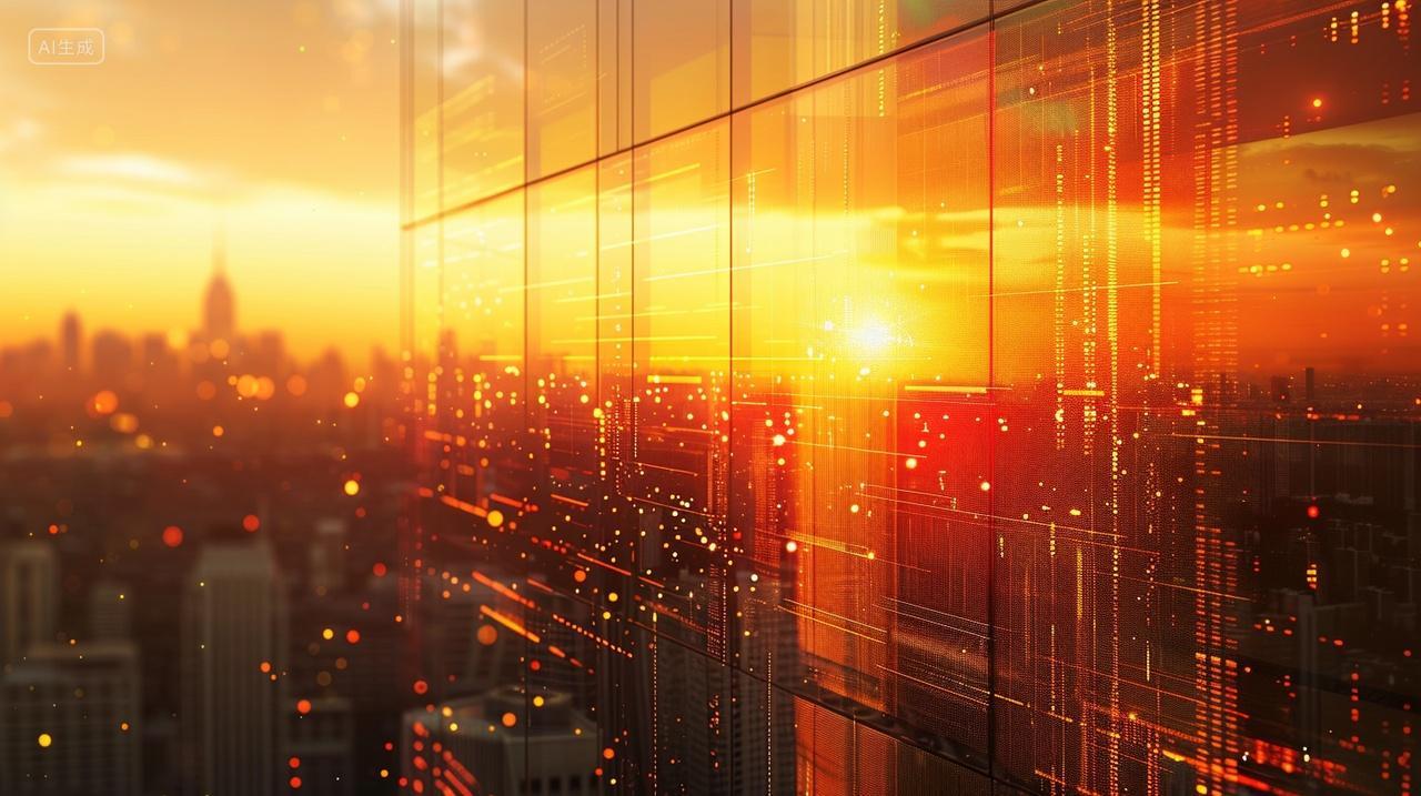 高楼镜面映日辉煌