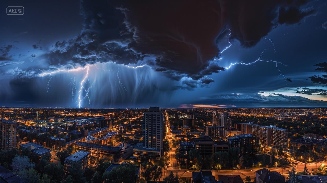 光影交错电闪炫目