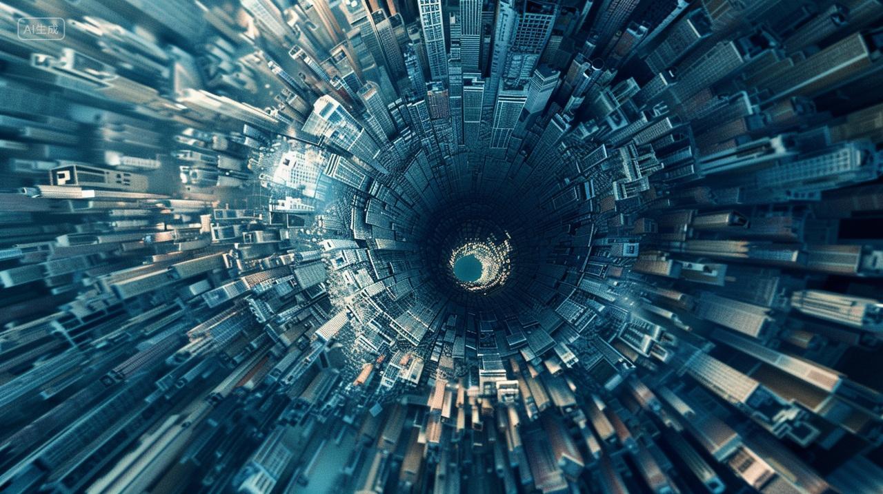 漩涡组成的城市积木